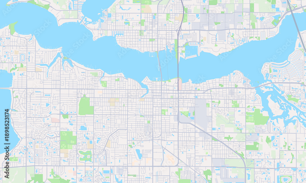 Obraz premium Bradenton Florida map