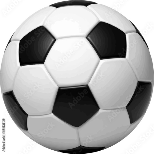 Soccer ball, soccer ball icon, realistic football isolated on white background. Vector, cartoon illustration, poster, postcard. Vector image.