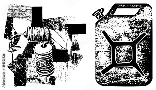 Retro rotary phone with textured halftone, classic communication device, analog telephone, dialing mechanism, vintage tech, black and white vector illustration.