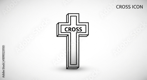 Christian Cross Icon Symbol Religious Faith.
