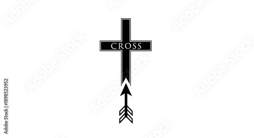 Christian Cross with Arrow Symbol.
