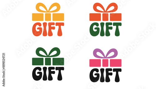 A colorful illustration of gift icons in various vibrant colors and designs