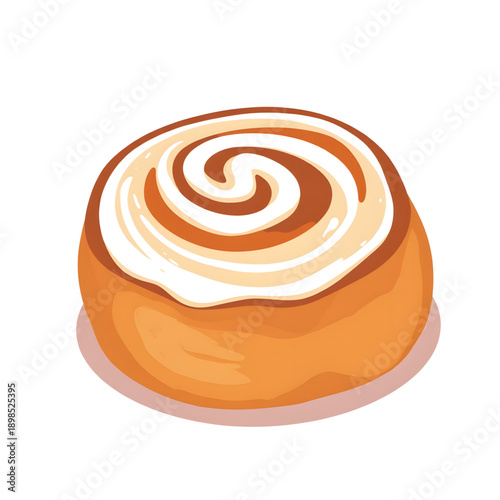 Elegant cinnamon roll with champagne icing, sweet indulgence