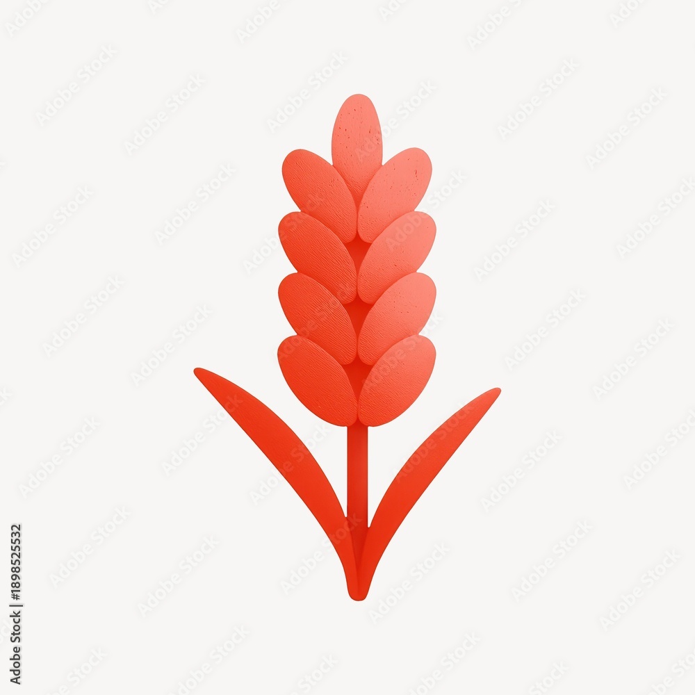 Naklejka premium Minimalist red abstract floral design.