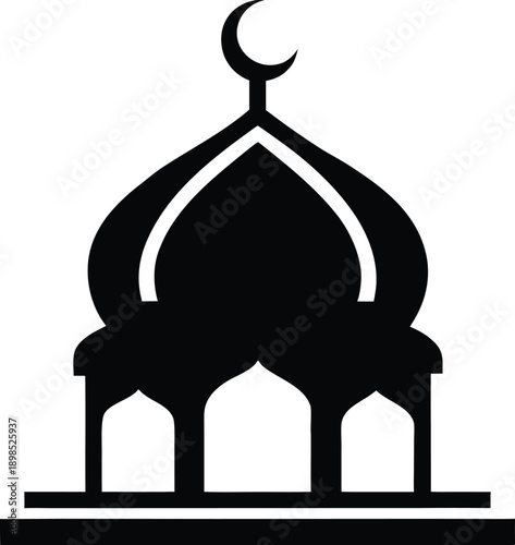 mosque dome silhouette vector icon