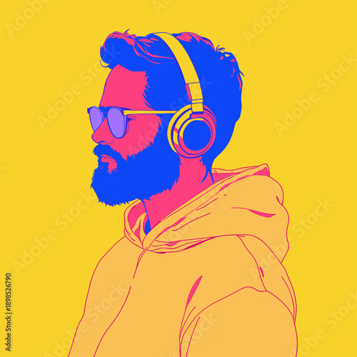 Colorful Acoustic Vibes with Headphones