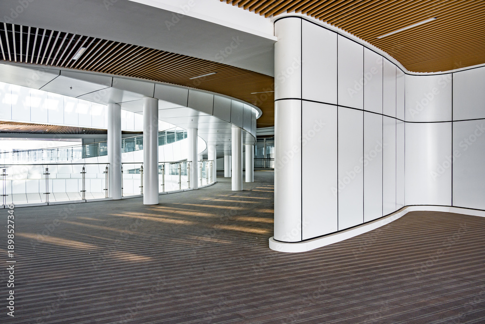 Naklejka premium Empty corridor in modern building interior