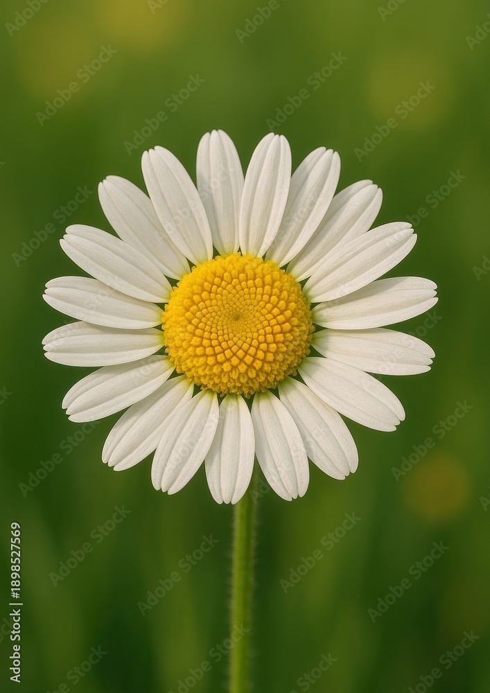 Obraz premium Bright daisy on green background.