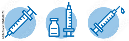 注射のアイコン。ワクチンやウイルス。Injection icon.