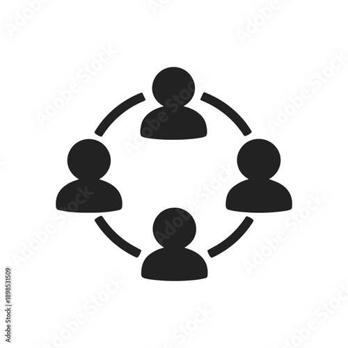 Team collaboration and connection icon for business and workflow