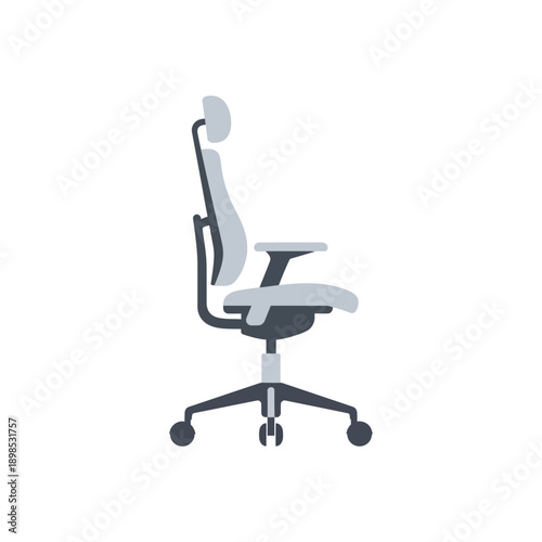 Ergonomic office chair with adjustable headrest and armrests, perfect for long work hours and comfortable seating