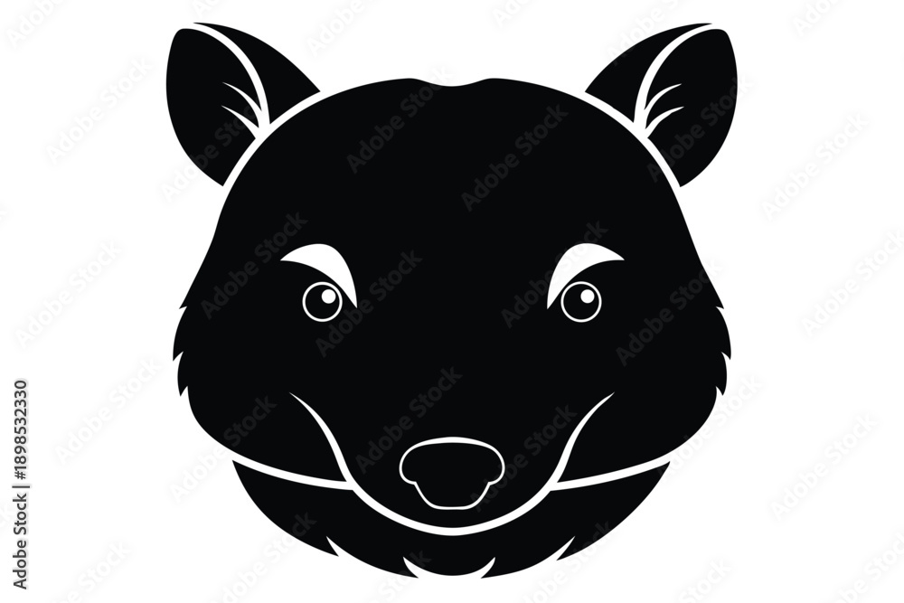 Fototapeta premium wombat head line art silhouette vector illustration