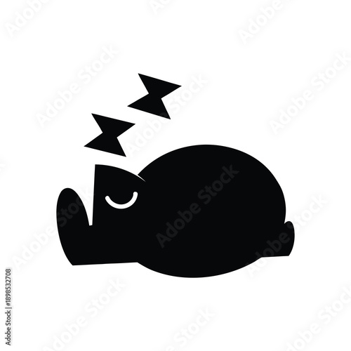 Snooze symbol silhouette for alarm and sleep on white background vector