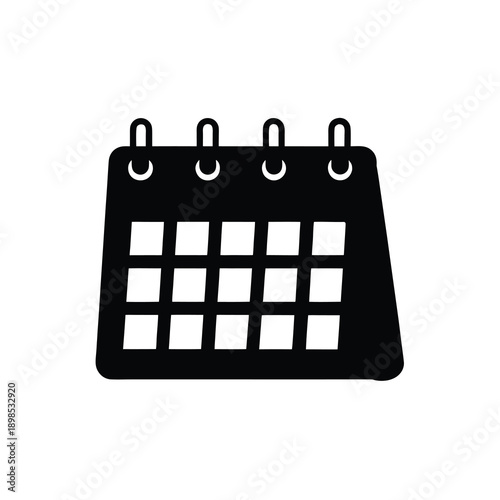 Yearly calendar silhouette, long-term planning and annual schedule on white background vector