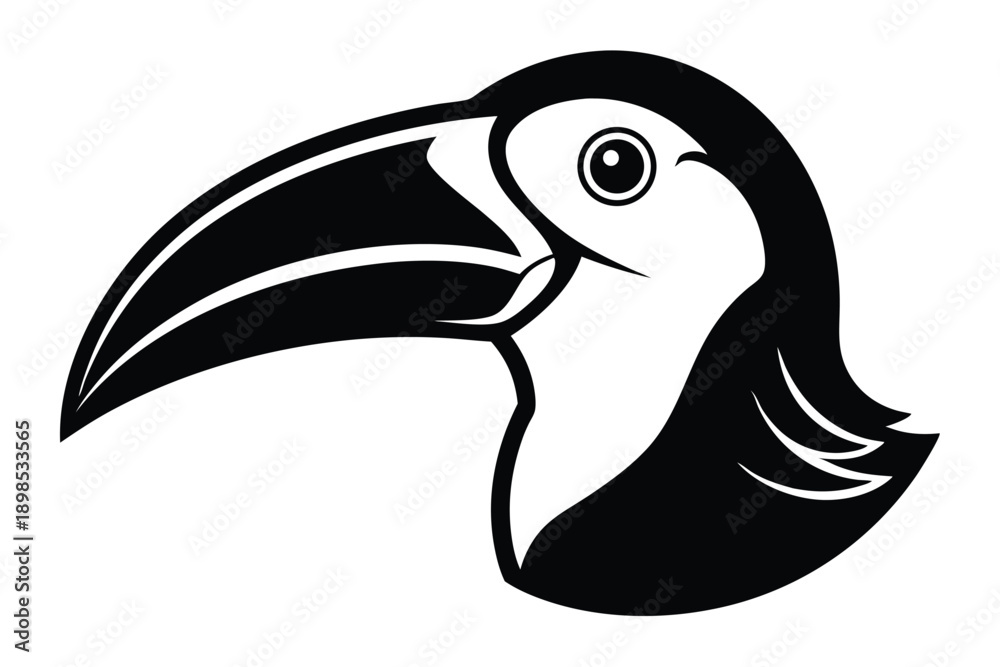 Fototapeta premium toucan head line art silhouette vector illustration