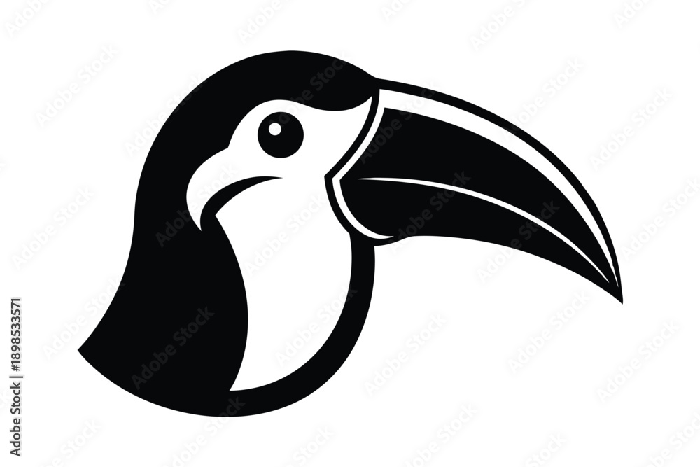 Fototapeta premium toucan head line art silhouette vector illustration
