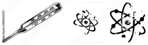 Classic glass medical thermometer displaying Celsius scale, mercury column, clinical measurement tool, retro health device, analog temperature gauge.