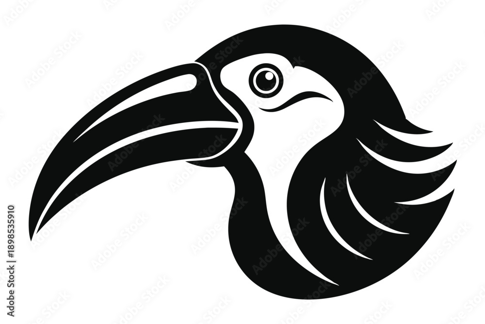 Fototapeta premium toucan head line art silhouette vector illustration
