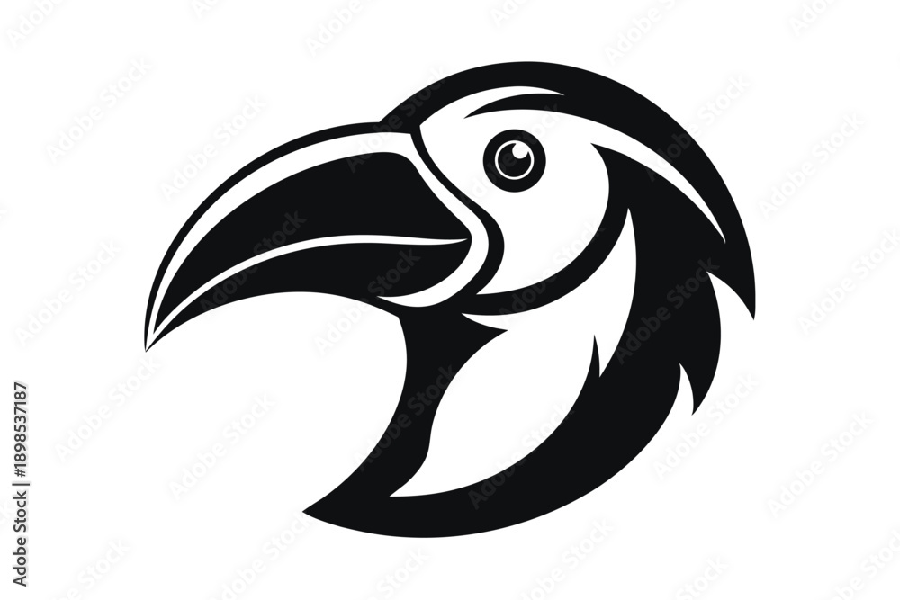 Fototapeta premium toucan head line art silhouette vector illustration