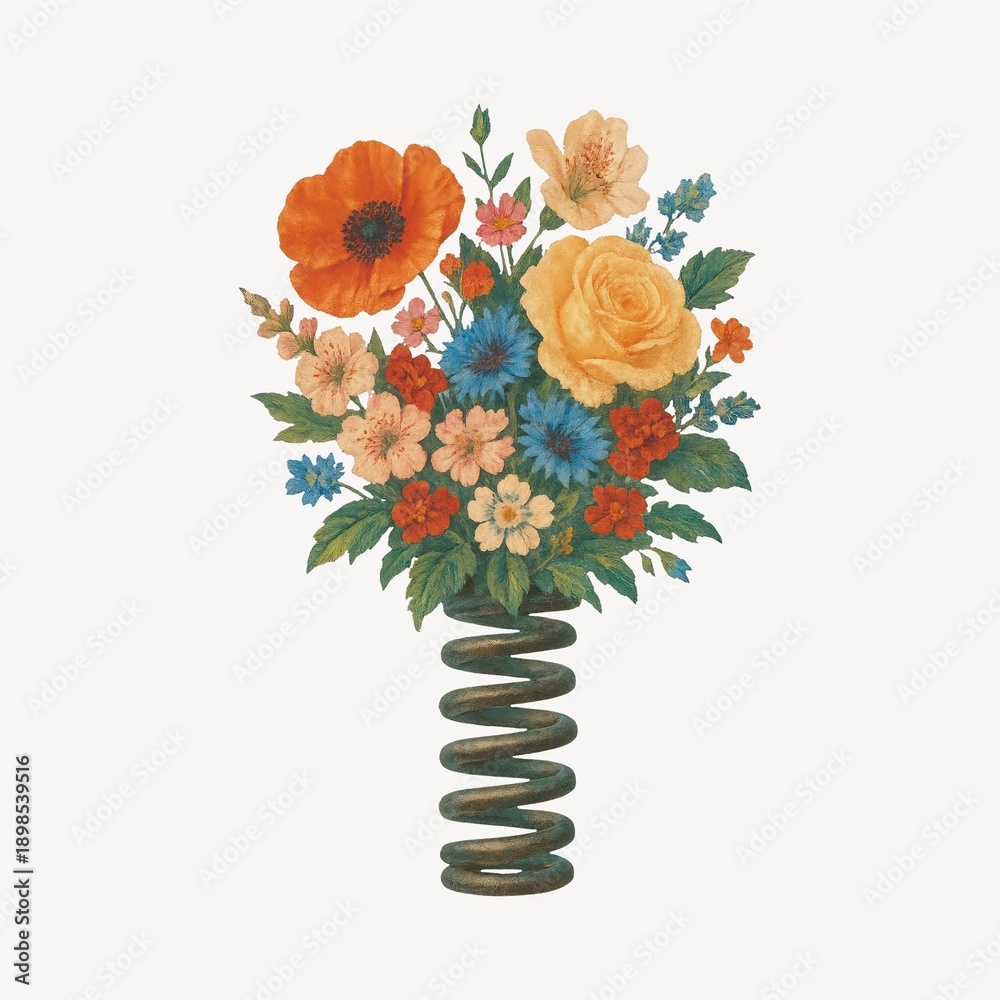 Naklejka premium Vibrant floral bouquet spring