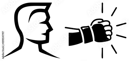Silhouette of person holding beer mug, raising arm in toast, celebratory gesture, social drinking, party, pub culture symbol.