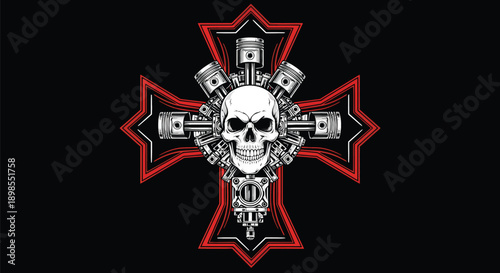 Skull Cross Symbol with Cash Illustration.