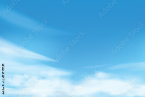 Clear blue sky with wispy white clouds, beautiful weather, natural background, tranquil atmosphere, peaceful outdoor scene