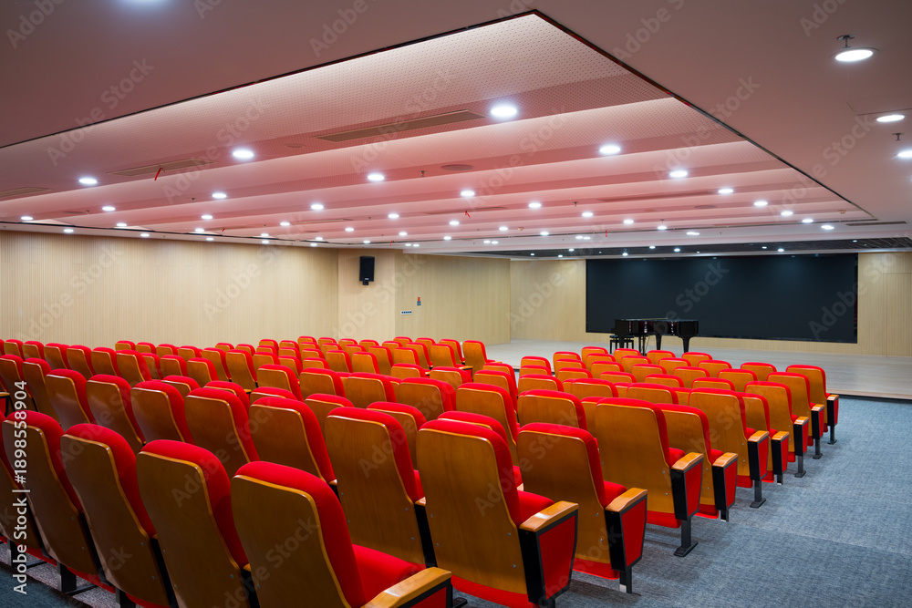 Fototapeta premium Empty theater-style lecture hall