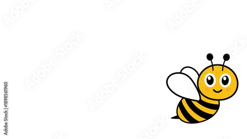 Bee flight animation. Cute honeybee animated video.