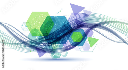 Abstract Digital Transformation Modern Tech Vector Art