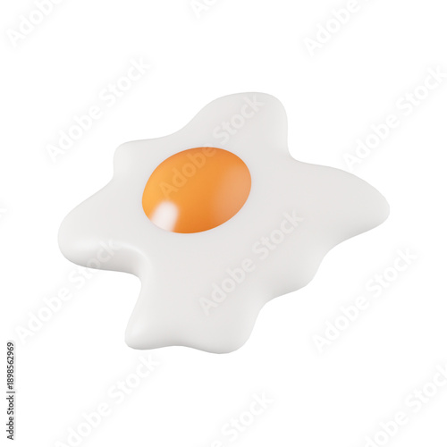 fried egg isolated on white background