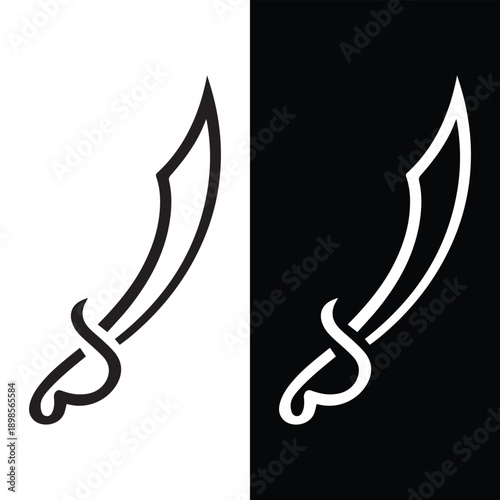 Tableau sur toile Pirate Sword Silhouette