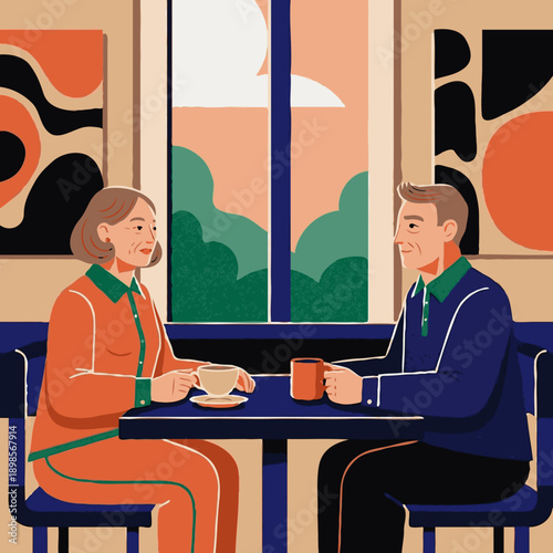 Spouse hanging out in the aesthetic cafe, business meeting in the office