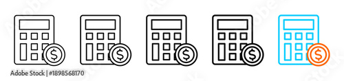 BUDGETING icon set multiple style collection	