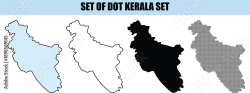 Kerala India Map Dots white background