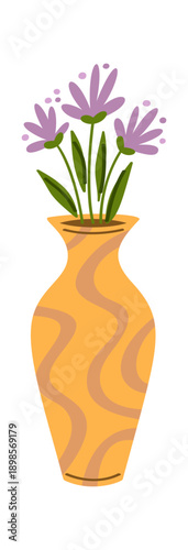 Flower blossoms in vase sticker