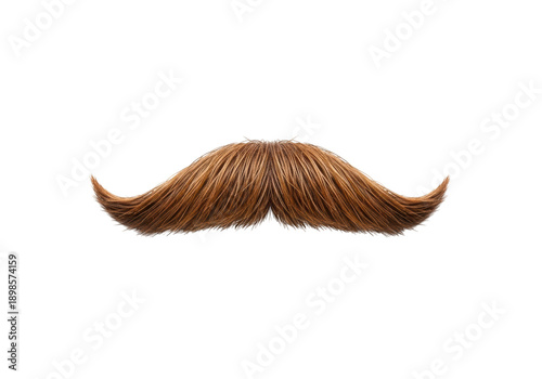 Detailed brown moustache close up shot grooming and style isolated on transparent background