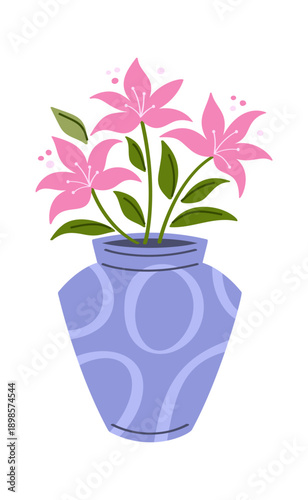 Pink flower vase Women Day