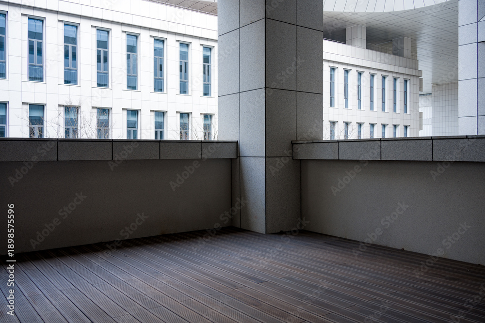 Fototapeta premium Terrace of modern building and buildings