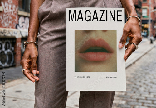 Magazine Mockup in Urban Setting