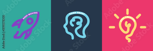 Vibrant abstract wavy line poster with flowing shapes in warm colors featuring colorful, fluid curved lines for a dynamic, stay creative, keep moving, motivational design typography for creative wall