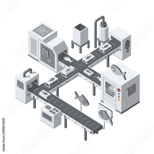 Automated Fish Canning Production Line Industrial Machinery.