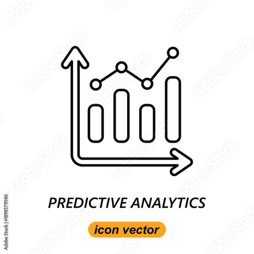 predictive analytics icons. Flat illustrations of predictive analytics vector icons for the web. Vector illustrations of company icons.
