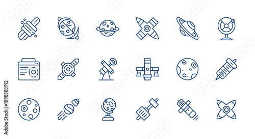 Space icons vector illustration set