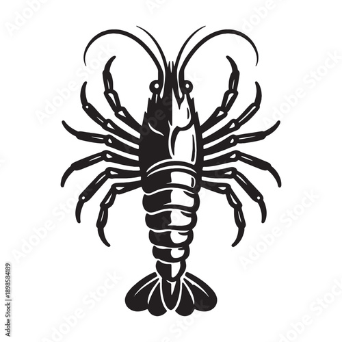 Black Lobster Silhouette Vector Illustration | Minimal Seafood Animal Icon Design