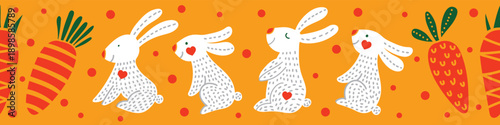 animal; april; art; baby; background; banner; boho; bunny; card; carrot; cartoon; celebration; children; congratulation; cute; decor; design; easter; egg hunt; flowers; folk; food; garden; kid; greeti
