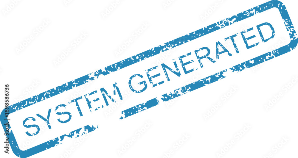 Obraz premium System Generated Blue Rubber Stamp Vector Illustration