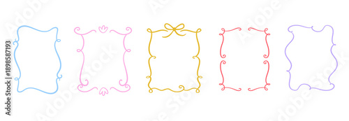 Whimsical Vintage Rectangle Decorative Frames Set