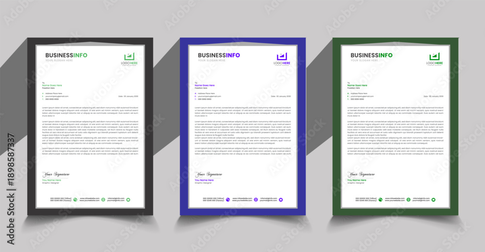Obraz premium Professional Letterhead design concept modern unique design
