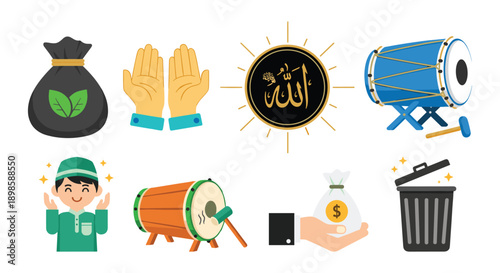 Ramadhan Icon Set Vector Illustration